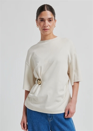 Enora brooch tee Soft Beige Second Female 
